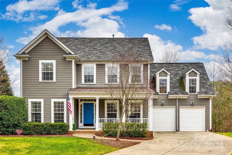 Discover a lifestyle of unparalleled sophistication in this exquisite home in Tega Cay. Boasting a fully finished basement with a home gym, billiards room and a den with wet bar (beverage and wine refrigerators and ice maker included), this residence seamlessly combines comfort and style. Walk out onto the deck to enjoy the outdoors or the hot tub on the patio. The main level offers an open floor plan with gorgeous hardwood floors, a home office with built-ins, dining room, living room, kitchen with an island and large breakfast area, plus a breathtaking deck overlooking the trees in the back. Upstairs we have four spacious bedrooms, beautifully updated bathrooms and a large bonus room. Multiple upgrades throughout the home and high quality finishes: painted kitchen cabinets, built-ins, 2 fireplaces, frameless shower, granite countertops, composite decks, stainless steel appliances. Tega Cay offers award winning schools, golf course, marina, lake access, pool, playground, etc.