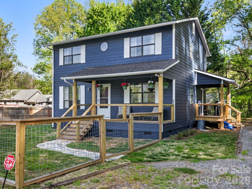 Beautiful home near the heart of Black Mountain! Convenient location near shopping and restaurants. This home has space for everyone with one bedroom on the main floor and two bedrooms upstairs, with the possibility of dividing the larger room into two, creating yet another space. Sit on the front porch and enjoy the fenced yard, perfect for furry friends. New roof installed in 2024, exterior freshly painted in 2026. Make this a primary residence, vacation home, or an income-producing rental property.