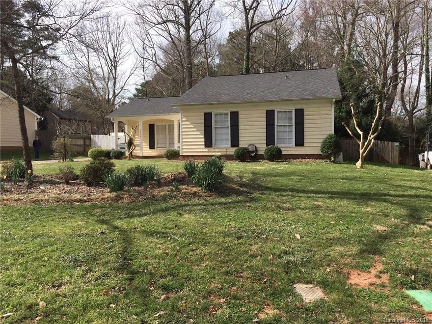 This is your "Nice Yellow Happy House"! Lovely 3 bedroom 2 bath ranch in Sardis Woods. Great location on a quiet Cul-de-sac. This house has been freshly painted and a new refrigerator installed. Large fenced in back yard backing to trees. This house is convenient to shopping, the interstates, and "Old Town" Matthews is only a few minutes away. Washer and Dryer included.This is a must see!

Note - Shed is for the private use of the owner. Lawn care included