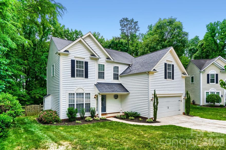 Welcome to this lovely cul-de-sac home in the highly sought after Highland Creek! Inside you'll find a sunny two-story foyer open to a spacious dining room. A large living room with cozy fireplace connects with the eat-in breakfast area. Step right into the bright kitchen with white cabinets, granite counters, and stainless appliances... Refrigerator Included! There is even a built-in desk area - the perfect place to sort mail or create a coffee bar. The open floor plan is perfect for entertaining!!!! Upstairs you'll find a spacious primary suite, dual vanities, large garden tub, standing shower, and a large walk-in closet with a window. There are generous secondary bedrooms, and the 4th bedroom could serve as a sizable bonus room with a storage closet. Step outside and be transported to your own private oasis: large concrete patio, mature trees, and NO backyard neighbors! If that's not enough, you can enjoy the neighborhood's many amenities: in-ground pools, clubhouses for rent, tennis and pickle ball courts, walking trails, and golf club. Come see what makes Highland Creek such a special place to live.