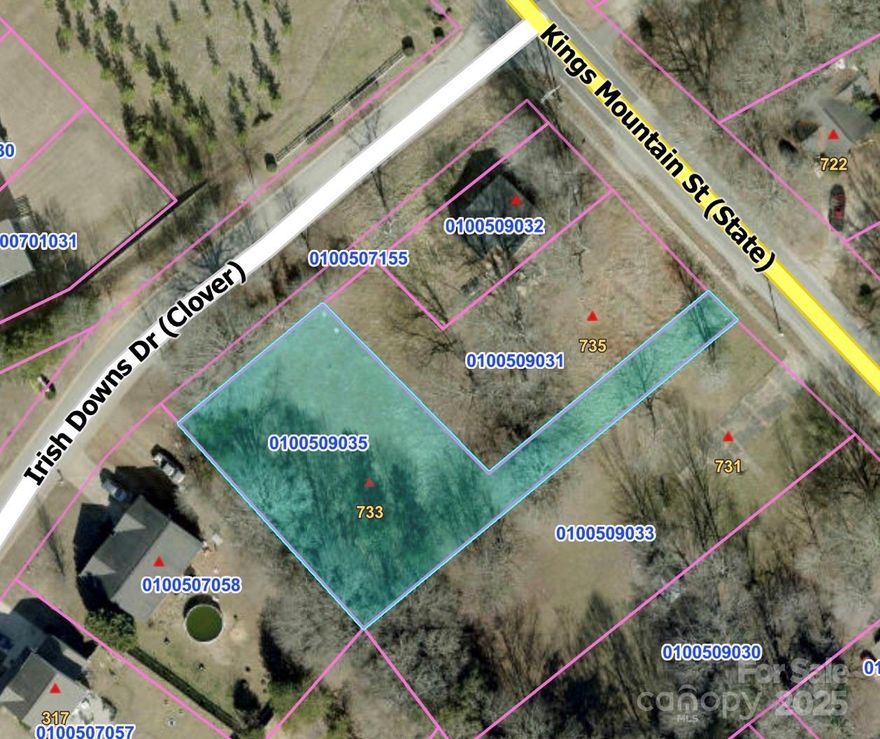 Lot in clover school district, can be bought with 735 Kings MTN or separately