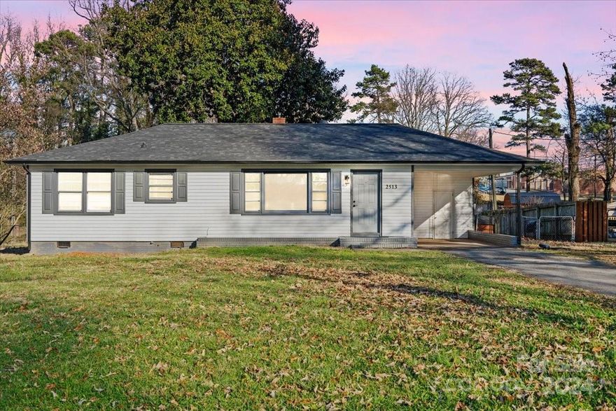 Welcome to this quaint 2 bed/2 bath Charlotte bungalow, nestled on a generous .57 acre lot! Inside, you'll discover a delightful blend of modern upgrades + cozy comforts. The open layout boasts rich lvp floors contrasting with the freshly painted walls, creating a welcoming atmosphere throughout. A bright living room beckons with abundant natural light streaming through large windows, seamlessly flowing into the contemporary kitchen. Equipped with sleek gray cabinets, trendy subway tile backsplash + a convenient eat-at peninsula, this is sure to inspire culinary delights. Both bedrooms offer ample space, providing peaceful retreats for rest + relaxation. Outside, a spacious patio awaits for enjoying outdoor meals, overlooking your expansive, partially fenced backyard w/ storage shed. With a new A/C (2 yr labor warranty + 10 yr on parts) in '23, new tile in bath in '22, and a new roof, new lvp flooring + new granite countertops for kitchen + primary bath '21 this home is move in ready!