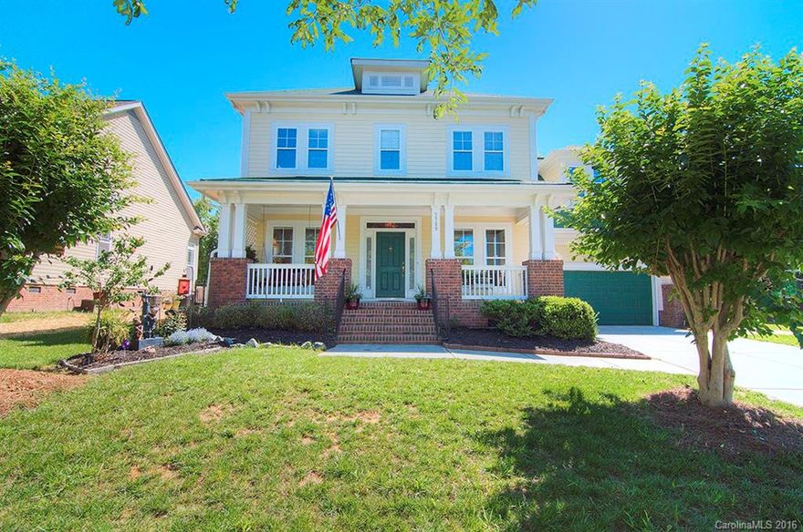 PRICED TO SELL NEARLY $20k BELOW APPRAISED VALUE. Charming home w/rocking chair front porch. Large, level yard, fenced with custom paver patio in a private setting. Plenty of space for a pool! Kitchen w/granite counters, custom tile backsplash, and breakfast area. Relax in the master suite with a generously sized bedroom, double vanities and garden tub in the Master Bath. Versatile, oversized bonus room can be used as rec room, media room, or playroom. Home warranty. Tega Cay Living, FM schools.