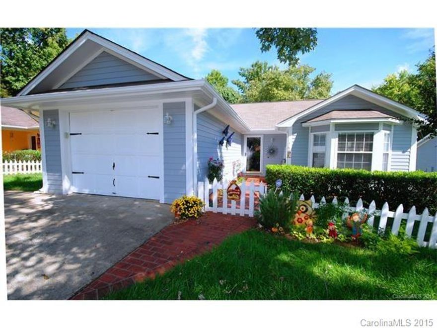 Picture perfect home on quiet cul de sac in Mulberry Village of Regent Park. Adorable 2 BR, 2 BTH ranch w. large family room w/ fireplace and updated kitchen w/ newer stainless appliances. Large office could be made into a bedroom with addition of doors as it has a closet. Beautiful stained wood deck overlooks private wooded back yard. Fence front yard is landscaped & hardscaped to perfection. Single family home, but zoned as condo. HOA fees take care of all exterior maintenance & all yardwork.