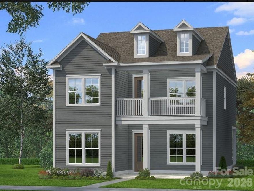 The only single family new home construction zoned for Ballantyne Ridge High School in Pineville.  Welcome home to the charming Brockton Floorplan with a front porch and 2nd floor balcony that sits on a road with the only Cul-de-sac in the community.  This home features an open concept living space.  Cozy family room with gas fireplace.  Gourmet kitchen, quartz countertops open and bright breakfast area.  Bedroom with full bathroom on the main level. Spacious primary suite with tray ceilings and tile shower with bench seat. Nice sized secondary bedrooms and versatile loft on the second floor. 2 car detached garage with 2 parking spaces. Amazing amenities to include a pool with a cabana, pickleball courts, playground and dog park.  Lots of sidewalks and open greenspace.