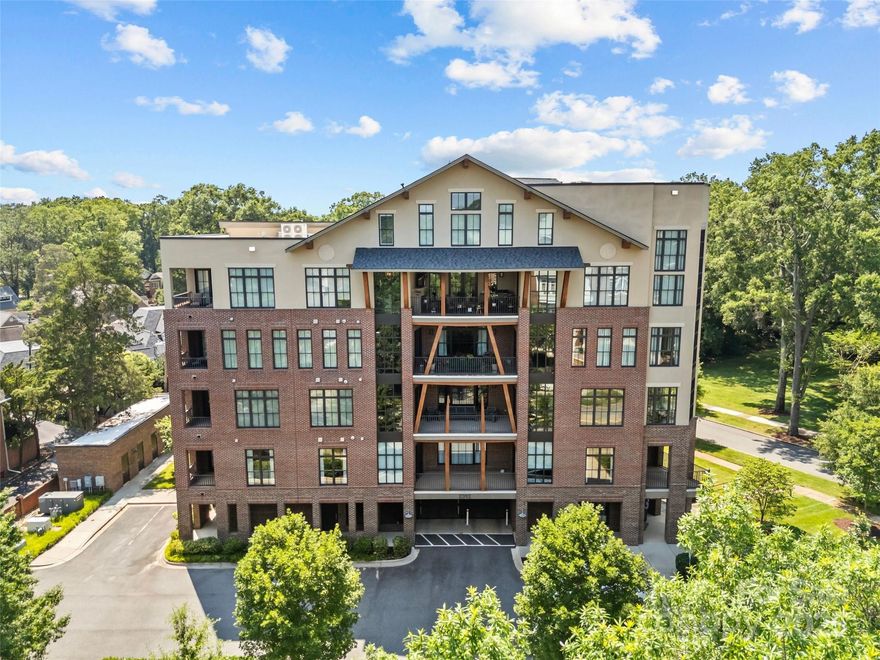 Stunning penthouse unit in the heart of Myers Park with designer finishes and upgrades. Prepare to be impressed by floor to ceiling windows, abundant light and a modern design. The open floor plan connects the living area, dining room and gourmet kitchen seamlessly. Thoughtfully designed kitchen with upscale appliances, a customized pantry and abundant cabinetry. Large dining area for entertaining connects to spacious covered balcony with a view overlooking the lovely Myers Park tree canopy. Luxurious primary has a well appointed bath and large customized closet. Additional second bedroom is privately located and features an ensuite and nice closet. Travel up the stainless steel cabled staircase to a multifunctional loft space - imagine a guest bedroom, an office, a workout space or even an art studio! Secured parking garage with 2 dedicated spaces and EV charger, plus large storage room. Convenient to Uptown, Southpark, Park Road, and more. Don't miss this very special property!