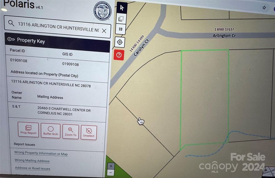 Vacant lot across the street from new home subdivision.  Owner has 3 lots to sell on the corner of Carolyn Ct and 
Arlington Circle.  Environmental report is attached.  Other parcels that are available are 01909109 and 0190910.