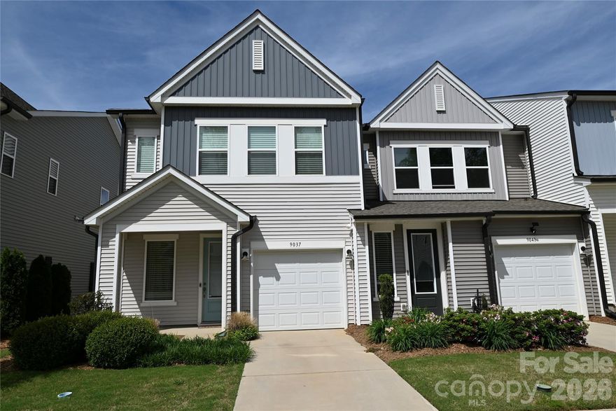 Welcome to 9037 Widden Way in the Fifteen 15 Cannon community—an inviting end-unit townhome offering the perfect blend of modern comfort, natural light, and convenience. This 3-bedroom, 2.5-bath home spans 1,644 square feet and features a bright, open-concept layout designed for both everyday living and easy entertaining.

The main level is filled with natural light, creating a warm and airy feel throughout the living and dining spaces. The seamless flow into the kitchen makes gathering effortless, while thoughtful design and ample space provide both function and style. A convenient half bath completes the main floor.

Upstairs, the spacious primary suite offers a relaxing retreat, complemented by two additional bedrooms and a full bath—ideal for guests, family, or a home office setup.

As an end unit, this home enjoys enhanced privacy and extra windows that flood the interior with light. Additional highlights include a 1-car attached garage, Ring security system, and low-maintenance living.

Located just 15 minutes from Uptown Charlotte and 10 minutes from NoDa, this home is perfectly positioned for commuters and those looking to enjoy the city’s vibrant dining, arts, and entertainment scene. The Fifteen 15 Cannon neighborhood also features paved walking trails, adding to its charm and livability.

Don’t miss this opportunity to own a stylish, move-in ready townhome in a growing Charlotte location