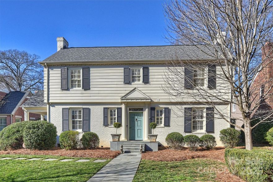 Beautiful two-story traditional home in a very desirable area of Myers Park. Elegant
formal living and dining rooms are perfect for entertaining. Wonderful family room with
fireplace and two walls of windows for incredible natural lighting. Kitchen is open to the
breakfast room and den. Study/office ideally situated off the den could also function as
a great playroom. Generous sized primary suite loaded with windows and gorgeous
bathroom renovated in 2018. Huge closet with organization as well as two more closets
in the primary suite entrance. Secondary bedrooms are nicely sized with two full
bathrooms. Permanent steps to huge walk in attic. Spectacular covered patio looking
out over the fully fenced flat rear yard. Walk to MPCC, Selwyn, AG and MPHS and the
shops and restaurants at Selwyn Corners. Can’t beat this location!!