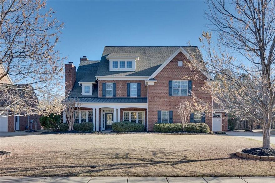 Welcome to the Chimneys of Marvin! This FULL BRICK home features 7 bedrooms, 5 full bathrooms, 3 car garage and is located on a lovely cul-de-sac street. The main level features a guest suite, dining room, a private den/office with vaulted ceilings and a fireplace, laundry, half bath, spacious living room with a second fireplace, eat-in kitchen area and HUGE kitchen. The gourmet kitchen features stainless steel appliances, a gas range plus an additional wall oven, oversized island and bar area for entertaining. Upstairs you will find a grand primary suite with its own sitting area, TWO walk-in closets and spacious bathroom. Two bedrooms share a Jack-n-Jill bathroom (new quartz countertop) while 2 other bedrooms share the hall bath. The third floor is a perfect flex space with its own full bathroom and walk-in closet. The large private,wooded backyard is perfect for entertaining. Sandy Ridge Elementary is a stone's throw away plus the community pool, clubhouse, sport courts and more!