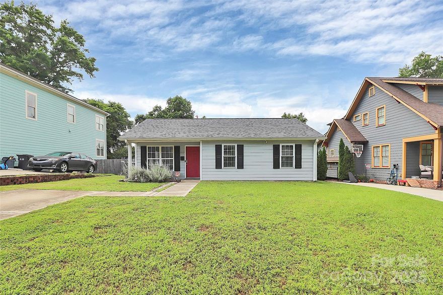 Amazing opportunity to own a 3/2 in Villa Heights!  This home would make a great investment property or expand on this beautiful lot surrounded by newer construction.  Large living room, laminate flooring throughout, expansive primary room with ensuite bathroom.  Kitchen features granite countertops, stainless steel stove, and stainless steel dishwasher.  Walk to Cordelia Park, entrance to the Little Sugar Creek Greenway, and only a 7 minute walk to 25th Street light rail station, LYNX Blue Line.  2019 Roof, Furnace 2021, HWH 2022, & new fiber cement siding.  Seasonal skyline views from the backyard.  Hurry this one won’t last long!