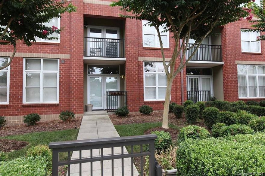 Large two-story, 1 bedroom end unit condo over 1025 square feet. Living area, dining & kitchen down stairs with half bath. Large bedroom with sitting area/office upstairs. Stack-able washer/dryer remains. Beautiful upgraded kitchen with granite counter-tops and stainless appliances. Wood floor down stairs, ceramic tile baths. Upgraded lighting. Entry from Kenilworth Avenue or from interior hall via elevator from secured parking deck. Large bedroom upstairs (TV remains!) opens to the balcony.