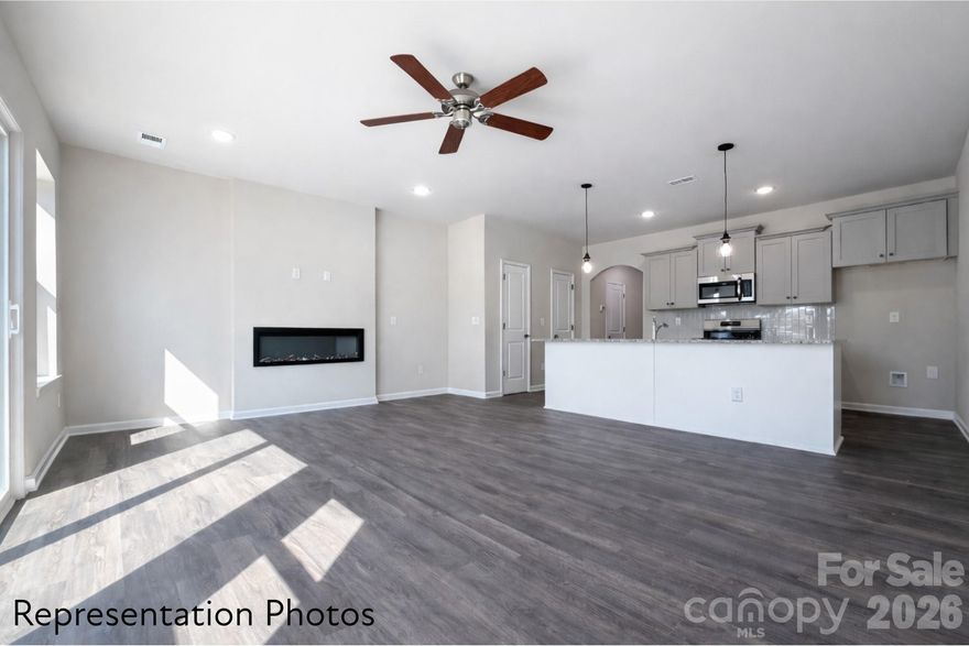 Ultra Promotional Price! Move-in AUGUST! EXTRA LARGE PRIVATE YARD INCLUDED ON THIS ONE! The builder is offering great incentives paired with our awesome preferred lenders. YOU CAN MAKE SELECTIONS UP UNTIL 3/18/26! Just one more week left to pick out your preferred interior color package, at no additional cost!  Which color package do you like best? If you prefer a closing date that is further out, we have more homes coming and we can match the best fit for your timeline. This is a beautifully designed 3 bedroom townhome with a thoughtful layout and upscale finishes included in the price. This is our popular Whitley plan AND features a large kitchen island that overlooks the main living, dining, and flexible space—perfect for entertaining and everyday living.  Homes feature timeless selections and natural tones throughout. Luxury vinyl plank flooring runs through the main living areas, all full bathrooms, and the laundry room for both style and durability. Upstairs, you’ll find spacious secondary bedrooms and a conveniently located laundry room, making daily routines effortless.   Each townhome includes a 16-foot privacy fence separating units, with potential HOA approval to extend fencing after purchase—allowing homeowners to create an even more private outdoor space. A perfect blend of modern design, transparency in pricing, and low-maintenance living—Abershire offers style, comfort, and value in a brand-new community. All of the homes are representation photos.