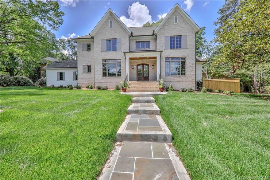 This gorgeous Cotswold home is back on the market and ready for your most discriminating buyers! You will appreciate the gourmet cook's kitchen with natural island, quartz countertops and Wolf/Subero appliances. Butler's pantry contains wine fridge, tons of shelving, counter space, sink, and built-in microwave drawer. Sunny breakfast room has an amazing, built-in buffet, shiplap and open wooden shelves. Coffered ceiling and fireplace, create a warm and inviting gathering place in the family room.  Main level Master Suite with gorgeous spa bath and custom closet w/ laundry hookup.  Wood paneled study.  Mahogany front doors, copper gas lanterns and a large screened in porch with fireplace are just a few of the beautiful exterior custom touches.  Conveniently located in a quiet cul de sac in central Charlotte, quick commute to Uptown and Southpark.