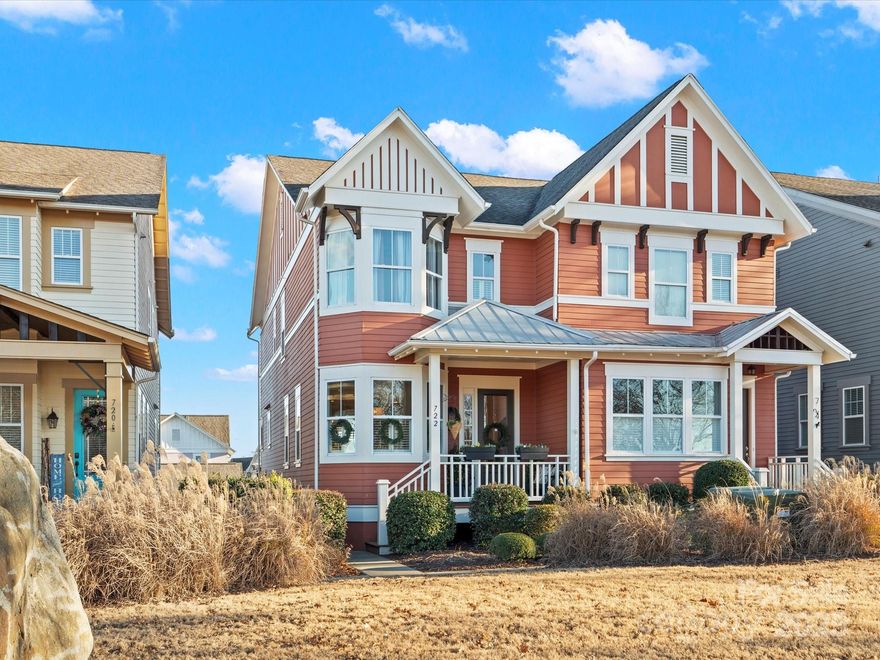 Nestled in the heart of the amenity-rich, master-planned community of Riverwalk only a 28 minute drive to South Park, and easy access to I-77. Come experience the perfect blend of luxury, convenience, and community in this completely renovated  3-bedroom, 2.5-bath townhouse. Immersed in luxe-features, designed with attention to detail and modern elegance. The kitchen is adorned with brand new Calcutta Gold quartz countertops, new artisan tile backsplash, new under-cabinet lighting, an oversized island, new stainless appliances, and new plumbing fixtures. Upstairs you'll find freshly remodeled bathrooms that boast elegant charm with custom tile showers, custom glass frameless shower door, and Calcutta Gold Quartz counter tops. Fall in love with the freshly refinished  hardwood floors on the main level, and freshly laid hardwoods upstairs. Plantation shutters on all windows, and. walk-in pantry enhance the charm. Your chance to own one of the original homes built by Saussy Burbank!