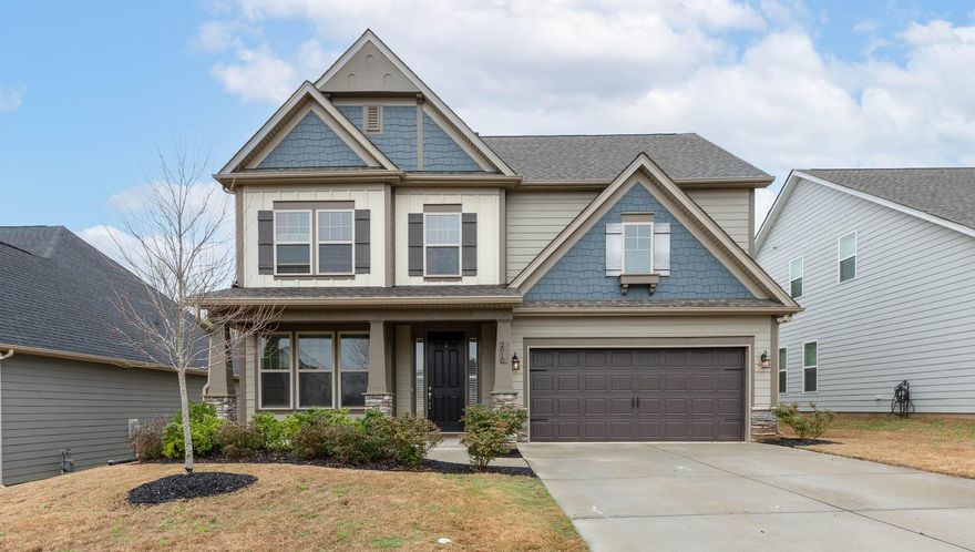 Welcome Home to The Overlook at Barber Rock! Fall in love with this amazing home featuring 5 bedrooms, 2.5 baths and a loft! The gourmet kitchen is beautiful and showcases a gas cooktop, wall oven and a work island with a breakfast bar! The primary bedroom is conveniently located on the main level and not only has dual closets, but also a garden tub, separate tiled shower and dual sinks as well! Upstairs you will find 4 additional bedrooms as well as a loft! There is so much room in this home! The exterior will not disappoint with an attached 2-car garage and a fenced yard with a patio that is great for entertaining. You can also spend your summer at the community pool! All of this and it is also convenient to schools, shopping, parks and dining!