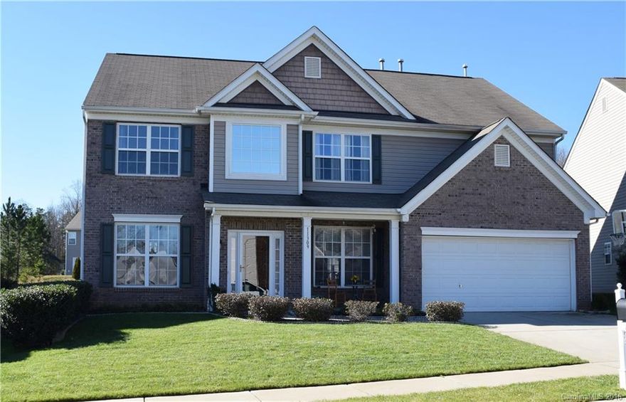 Welcome home! Move in ready 5BR home features beautiful hardwoods, 2 story foyer, Family Rm w gas fireplace, open to Kitchen. Home office & Living Rm downstairs. Large Master suite features garden tub, tiled shower, dual vanities & walk-in closet. Seller offering new carpet to be installed at closing with buyer's choice color in pre-selected style. Large, flat lot & back patio w awning. Great community w 2 pools, tennis courts, clubhouse & fitness center. Close to shopping, I-485 & University.