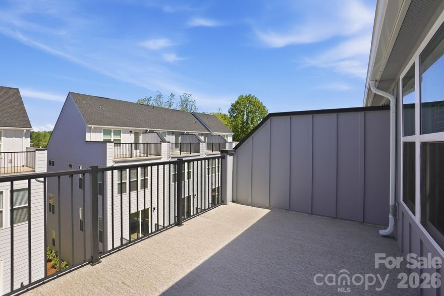 Iron Creek is the perfect blend of urban convenience and neighborhood charm.  Located just minutes from Optimist Hall, less than a mile from the AvidXchange music factory, and only 2 miles from BOA Stadium. Community surrounded by mature trees and a 16 acre public park.
Iron Creek is a luxury townhome community with an exquisite selection of four-story townhome designs featuring rooftop terraces and 2-car garages.
This Dunhill floorplan showcases versatile living spaces designed with your city lifestyle in mind. The main living area is highlighted by a spacious great room, casual dining area, a well-crafted kitchen with access to the outdoor, rear deck, and a powder room for your guests. On the third level, the primary suite is enhanced by a large walk-in closet and a lavish private bath featuring dual vanities and a luxe shower with a bench seat. Adjacent, the guest bedroom features an en-suite bath and roomy closet. The fourth floor has another bedroom perfect for an office with great views from the stunning, rooftop terrace.