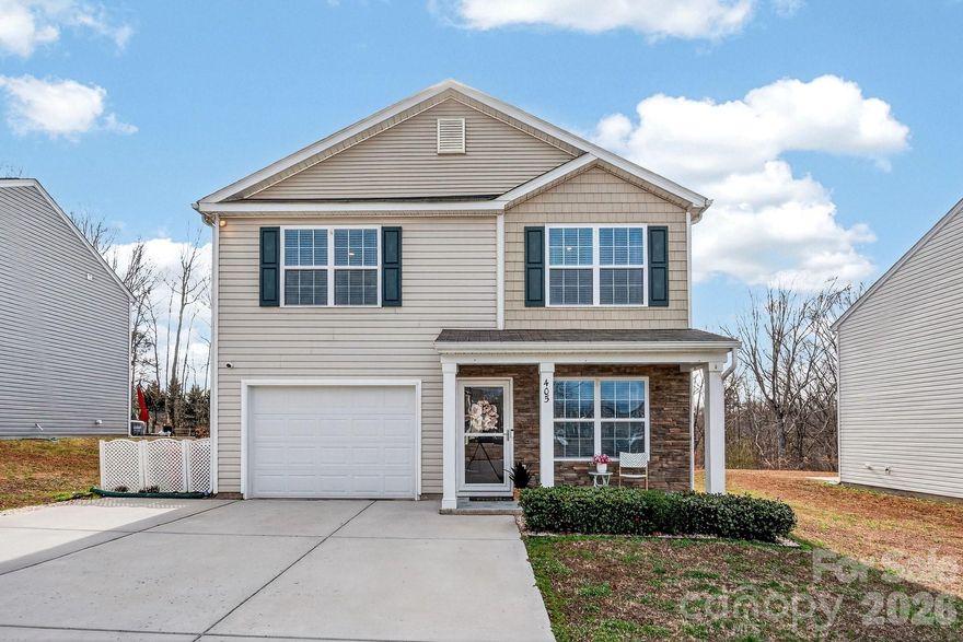 Don't miss this charming, move-in-ready 3 -bedroom, 2.5 bathroom home nestled on a peaceful wooded lot! Step into modern elegance with a stunning white shaker kitchen featuring sleek granite countertops and premium stainless steel appliances - perfect for the home chef or busy family. The open layout flows effortlessly to an oversized extended patio, ideal for weekend barbecues, morning coffee, or evening gatherings around the cozy fire pit. Enjoy serene wooded views right from your backyard oasis. 

Conveniently located with an easy commute to Charlotte airport and all the shopping, dining, entertainment and amenities the Queen City has to offer while still enjoying a small town feel in the adorable town of Stanley. 

This newer gem combines comfort, style, and prime location - schedule your showing today!

**Receive up to $2,500 paid closing costs for using preferred lender. Ask your agent for details.