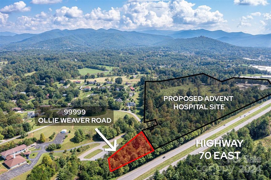 Opportunity to own +/-1.19 Acres adjacent to the proposed / future home of AdventHealth Hospital.  This parcel is zoned Open Use (OU) and is conveniently located just west of I-26 and off of US 25/70 in Weaverville.  Take advantage of this prime location with easy access to shopping, dining, charming Downtown Weaverville and eclectic Asheville.  Schedule your preview today!
