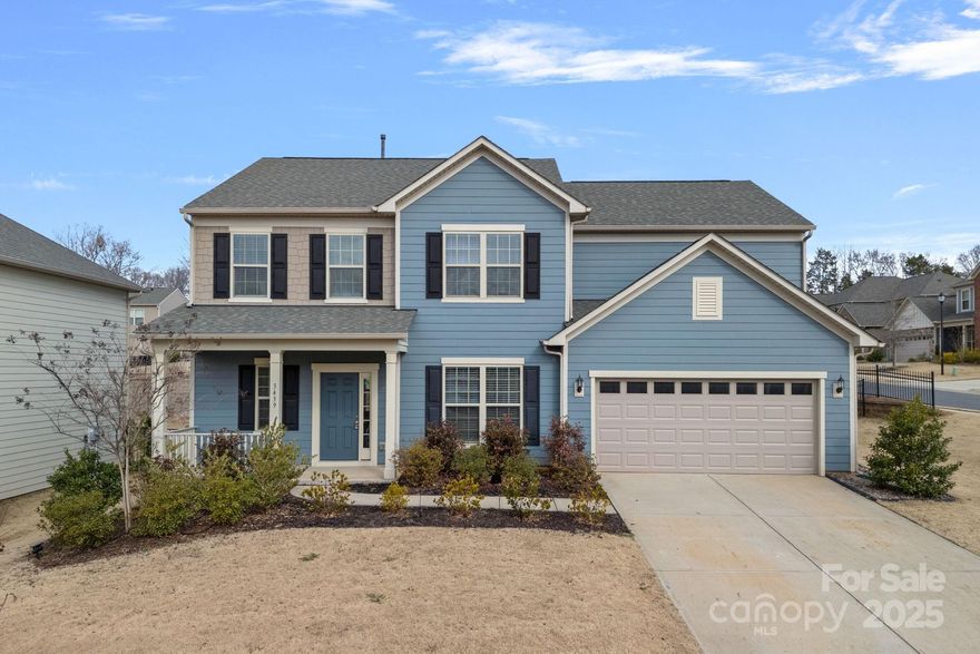 Welcome to this beautiful 3-bedroom, 2.5-bathroom home, perfectly positioned on a spacious corner lot in the highly desirable Queensbridge community. Designed for both comfort and functionality, this home features a warm and inviting fireplace along with an open-concept layout that enhances natural light and flow. The insulated garage includes storage, adding to the home’s practicality. The stylish kitchen is a dream for any home chef, boasting a stainless steel appliances as well as a gas cooktop and wall oven for effortless cooking. Upstairs, the serene primary suite serves as a private getaway, featuring a spa-inspired ensuite complete with a walk-in shower and a deep soaking tub—perfect for unwinding at the end of the day. Residents of Queensbridge enjoy access to fantastic neighborhood amenities, including a zero-entry swimming pool, paved sidewalks for leisurely strolls, and a playground for outdoor fun. Don’t miss the chance to make this wonderful home yours!