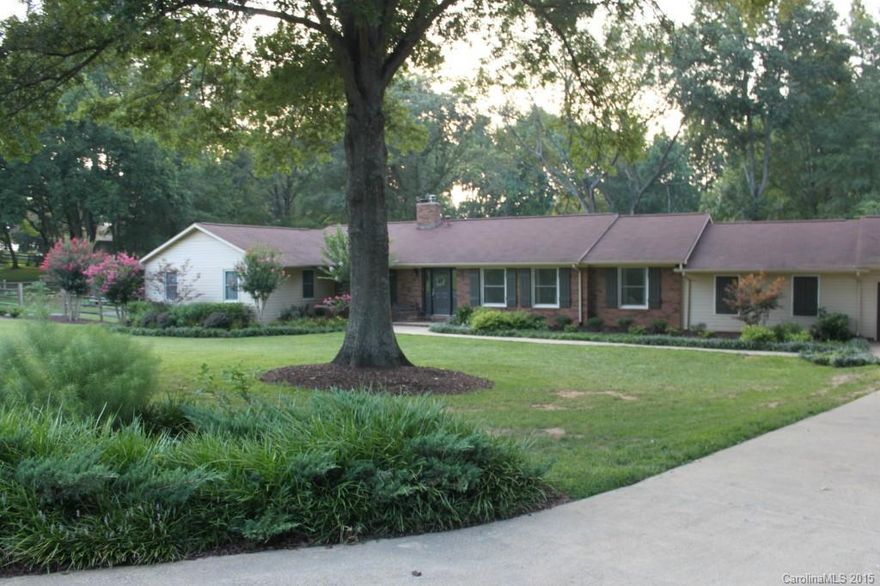 Beautiful home completely renovated. Located 5 miles south of Ballantyne.  Custom ranch style, with walkout basement sits on 1.32 acres.  This home offers spacious living both, indoors and out.  Natural light flows throughout the open floor plan from main living area, kitchen, and into the formal dining room.  Community amenities: pond, clubhouse, pool, horse barn, riding ring and trails.  Roof was replaced in October of 2014. Owner may have 2 horses on this property.