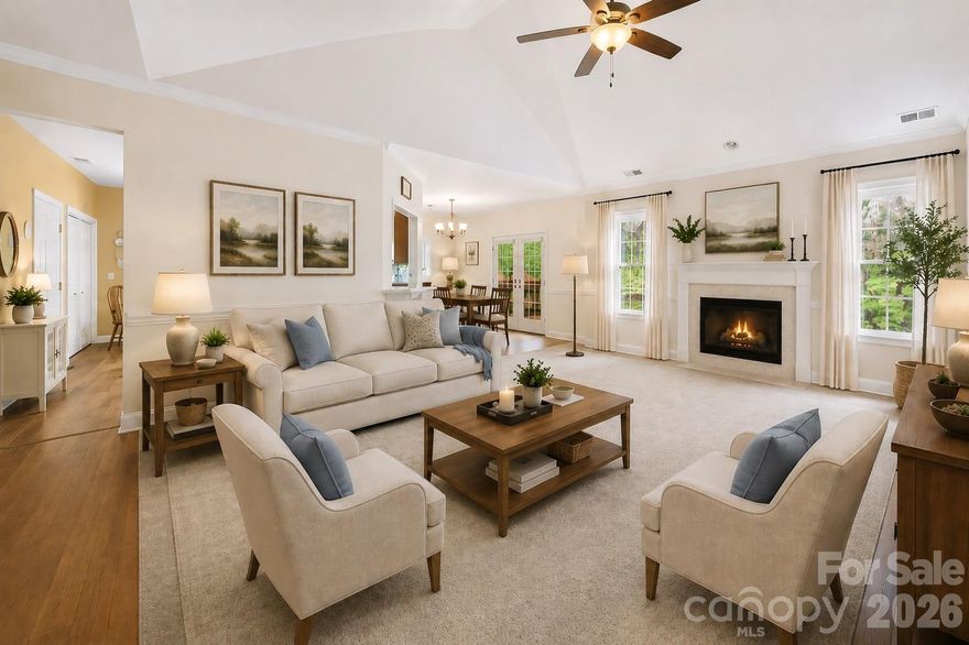 This 3 bedroom, 2 bath ranch offers comfortable ONE-LEVEL living with a functional layout designed for everyday ease. The main living area flows naturally into the kitchen, creating an open, inviting space for both relaxing and entertaining. The primary suite is privately positioned and includes an en-suite bath, while two additional bedrooms on the main level provide flexibility for guests, a home office, or hobby space. A completed room over the garage offers bonus space.  
Fabulous outdoor living with rocking chair front porch, fenced backyard, screened porch and deck.  Established yard provides shade all on a cul de sac lot.  
Desirable location in Brandyhill Rock Hill- convenient to shopping, medical services and restuarants making it a solid option for those looking for low-maintenance living within reach of the greater Charlotte metro area. Schedule your showing today because homes like this get snapped up.