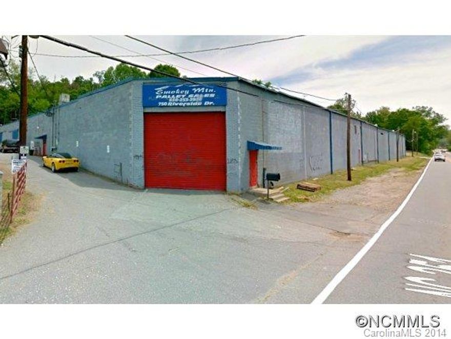 Sale includes 891 Broadway. Over 50,000sf of flex-warehouse space on Riverside Drive, directly off I-26 at the corner of Broadway & Riverside. Portion of PIN 9639-77-7585. Potential for street front retail, mixed-use, warehouse/off-site warehousing, light manufacturing/industrial. NOT in 100-yr floodplain. (Taxes TBD; info shown is an approximation based on 2014 tax record.)