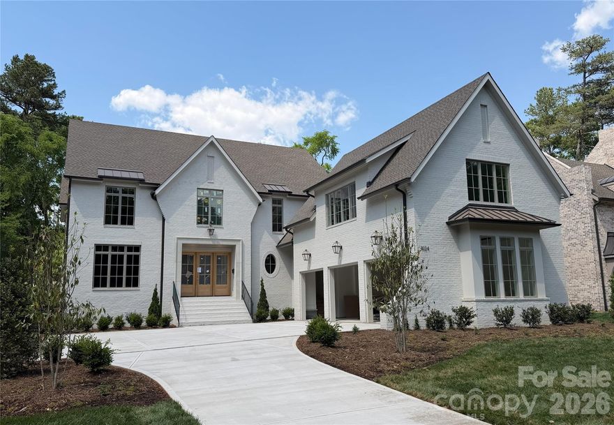 Completion late May.  Gorgeous new construction by THR Design Build on .54 acre lot in Jefferson Park. One of a kind custom built two story home with large three car garage. This ENERGY STAR home includes 5,421 sf, 5 bedrooms, 6.5 baths, 1 powder room, a bonus room, office, 2 fireplaces, a 3 car garage (906 sf), and prewired for electric car. Stunning entryway with office to the left and drop zone to the right, continue on to the open family room and kitchen. The open space expands through the 16 ft slider doors onto the 331 sf covered, screened in porch with fireplace. A thoughtfully designed kitchen includes 48" Thermador Dual Fuel range below hand crafted hood, 42" Thermador refrigerator, and Theramor dishwasher. The Scullery includes a farmhouse sink, undercounter wine cooler, Cafe series 36" refrigerator, dishwasher, and microwave drawer. Other features include oversize Pella windows and doors, dual Trane high effic heat pumps, and 2 Rinnai tankless WH. 10 foot ceilings on the main level and 9 foot celings on the upper level. Expansive primary suite with washer/dryer hookup in the closet. Close to Providence Day, Country Day, The Fletcher School, and Charlotte Prep.