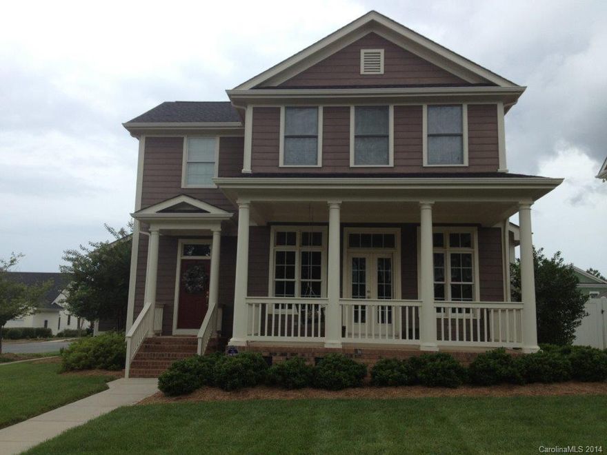 Rare large corner lot in Baxter Village. Beautiful home, highly desired open floor plan with family, dining, and kitchen all connected with large windows and lots of natural light.  French doors lead to office and another set to the front porch. Upstairs are 3 good size bedrooms and 2 full baths.  The master has a soaking tub and walk-in closet. Lots of extras including hardwoods throughout the main level, irrigation system, tankless water heater, private front porch, upgraded lighting and more.