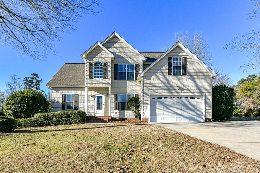 Well maintained, 3 Bedroom, 2.5 Bath Home with 2 car garage & fenced back yard, located on private, 1/2 acre lot in Stonecroft with NO HOA! 2 Story Foyer with plenty of natural light! Fresh Paint throughout! Beautiful Hardwood floors! Formal Dining Room offers crown molding & wainscoting! Upgraded Kitchen with granite counters, stainless steel appliances, including Refrigerator to remain, plenty of cabinetry for storage, recessed lighting & breakfast area! Vaulted Great Room offers fireplace with gas logs & nice natural light! Spacious Primary Bedroom on main level tray ceiling with ceiling fan/light, private bath & walk in closet! Spacious Bedrooms on upper level (one with large storage closet)! 2 Bonus Rooms with attic storage! Tons of storage throughout home! Step onto your large, covered Deck & relax & unwind in plenty of privacy! Fenced, Level, Private back yard with plenty of room for activities!