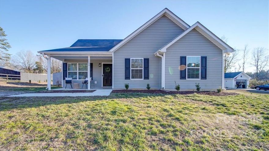 Prepare to be impressed! This stunning home is neat, clean & move in ready! You'll love the beautiful floors in the large, open living room. Immaculate kitchen with subway tile backsplash! Centrally located laundry room, custom shiplap accent wall in Bedroom #2. Primary suite features a large, walk-in closet & double vanity in bath! Enjoy the patio overlooking the spacious back yard with 12x12 storage building. Large lot, approximately .66 +/- of an acre!