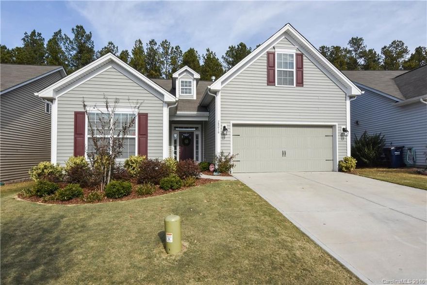 Better than new popular D.R. Horton Bluffton plan. 3 bedrooms including large master suite on first floor plus spacious family room,and second bath, kitchen with granite and "espresso" skyline cabinets, extensive hardwoods and ceramic tile. Upstairs bonus/4th bedroom with huge bath with double bowl sinks. All baths with granite counter tops. Covered Rear porch, fenced rear lawn with wooded view and privacy. Low SC taxes just minutes south of Ballantyne. Home Warranty