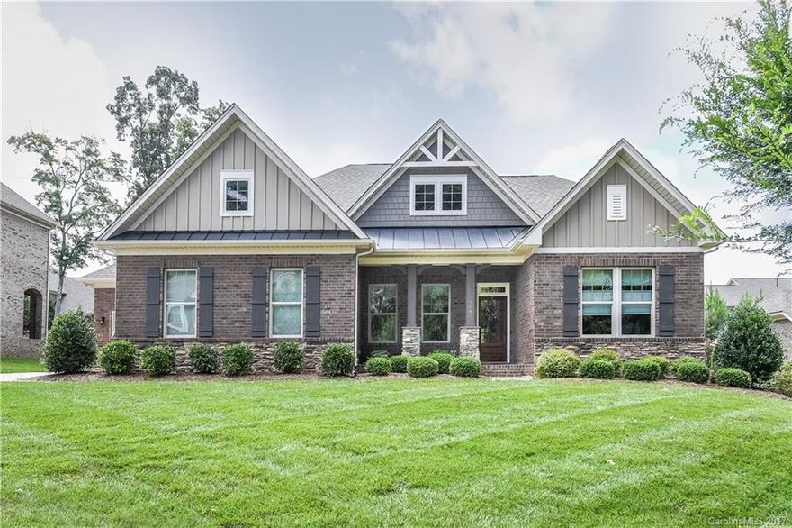 Immaculate, shows like a model! Beautiful Ranch w Bonus Up: 10 ft ceilings, gleaming hardwoods, heavy moldings & a Cook's Kitchen w Glazed Cabinets; Gas Cooktop; Granite; S/S Appliances & Breakfast Bar/Island. Open Plan overlooks Breakfst & Great Rm w Gas Fireplace. Split Bedrm Plan; Vaulted Ceilings; Upgraded Carpet, Fans & Lighting; Oil Rubbed Bronze fixtures. Private Office; Fantastic Bonus! 3+ Grg w Workshop; Patio/Veranda w Firepit, Irrigation, Lush Landscaping. Minutes to Ballantyne.