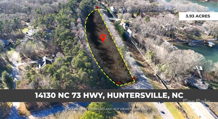 Level, prime lot with approx. 3.93 acres located on a corner across from Lake Norman. Zoned R120. City water with Tap fee required and septic needed. Approx. 946 ft of road frontage on Hwy 73. A portion of property is in a plan for Hwy 73 improvements. Please visit the NCDOT website.