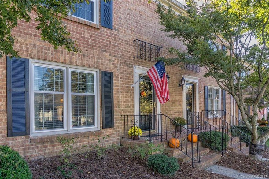 Welcome home!  This spacious, all brick townhome is just minutes from SouthPark. It features a nice flowing floor plan w/ a large great room when you enter, separate dining room, kitchen opens to the living room which is nestled with a cozy brick fireplace. The sunroom leads out to a private, brick-wall enclosed patio area w/ attached storage room. HOA dues include cable, water, sewer, yard maintenance and amenities including pool and tennis courts.