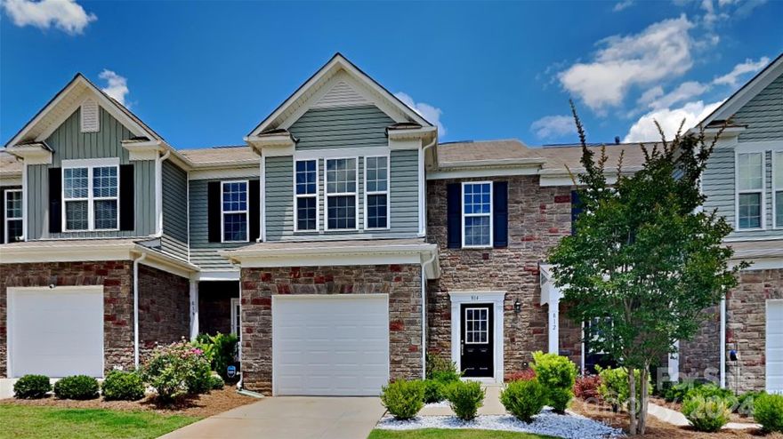 Welcome to the gated community of Catawba Village! This beautiful home features 3 bedrooms, 2.5 bathrooms and a 1 car garage. Walking through the front doors you will be greeted by an open living area. The living room flows right around into the kitchen. The kitchen features stainless steel appliances and a gas range. Upstairs you will find three bedrooms including the primary bedroom ensuite. Primary bedroom has tray ceiling, walk in closet with custom built ins and tile shower! Laundry room is also upstairs right outside of primary bedroom for ease of use! Come enjoy low maintenance living with amenities! Catawba Village offers a pool, clubhouse and walking trails! Just over the SC line to indulge in York County schools and taxes but only minutes from Charlotte. Upstairs carpet was just professionally cleaned!