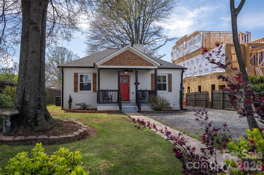 Fantastic opportunity in the up-and-coming LOSO neighborhood! Nestled in the heart of this fast-growing enclave (a.k.a. Lower South End), this adorable bungalow is perfect for buyers who crave style, convenience, and community. Fully renovated in 2019–2020, it was taken down to the studs and rebuilt with new electrical, plumbing, HVAC, and roof, then finished with chic, modern touches. Inside, you’ll love the leathered granite kitchen counters, stainless appliances, and real wood floors that flow throughout. The generously sized bedroom features a trey ceiling and a walk-in closet that also houses the washer and dryer—convenience-plus, with everything you need right where you want it. The primary bath is a bright, inviting retreat with thoughtful details and ample storage. Step outside to a welcoming front porch—perfect for morning coffee—as well as a spacious back patio paved for entertaining and relaxation. This home sits in one of Charlotte’s hottest, fastest-growing corridors, offering walkability to everything you crave. Location, location, location: a short stroll to Old Mecklenburg Brewery’s patio courtyard, quick access to the light rail, the airport, downtown, I-77, and a thriving scene of breweries and restaurants. Don’t miss your chance to own this unique, move-in-ready gem in LOSO. See it before it’s gone!
