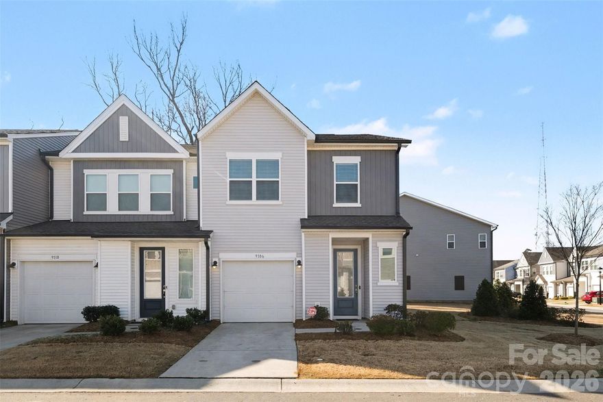 Move-in ready end-unit townhome built in 2022 located in the Fifteen 15 Cannon community in Charlotte. This well-maintained 3-bedroom, 2.5-bath home offers an open floorplan with modern finishes and thoughtful upgrades throughout. The kitchen features granite countertops, white subway tile backsplash, stainless appliances, and a large island ideal for entertaining. The spacious living and dining areas flow seamlessly to the private outdoor space through a sliding glass door leading to the extended patio and fenced backyard, complete with low-maintenance artificial turf—perfect for relaxing or entertaining.

Upstairs you’ll find the primary suite with an upgraded tile shower, dual vanity bath, and generous closet space. Two additional bedrooms, a full bath with double vanity, and a convenient upstairs laundry room complete the second floor. Additional features include a new ceiling fan in the primary bedroom, privacy film on select windows and doors & soft-close toilet lids, + smartphone controlled option for garage, AC & various lights throughout the home. The attached garage also includes a built-in lofted storage & a 20-amp outlet for added functionality.

Located on a desirable corner end unit lot, this home provides extra natural light and privacy while being conveniently located near shopping, dining, and major commuter routes.