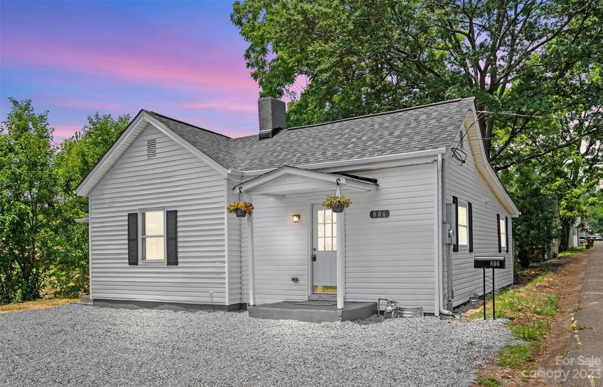 Absolutely one of a kind home in the heart of Kings Mountain! Completely renovated inside and out. It offers two spacious bedrooms and 1.5 baths with custom tile work. Custom kitchen with all new cabinets and quartz countertops. Cozy living room with wood burning fireplace. Back patio overlooks the fenced backyard offering lots of natural privacy and peace. Hurry, this home will not last long!