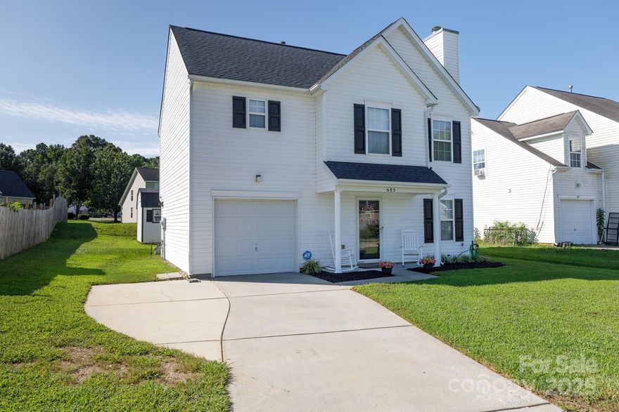 Welcome to Carnegie Estates! Step inside this move-in ready 3-bedroom, 2.5-bath home and imagine cozy evenings gathered around the gas log fireplace or slow weekend mornings in the bright, welcoming kitchen. With a pantry, breakfast area, and the refrigerator included, it’s designed for both convenience and comfort. Upstairs, the primary suite offers a peaceful retreat featuring vaulted ceilings, dual closets, a garden tub, and a separate shower—the perfect spot to unwind at the end of the day. Enjoy your morning coffee on the front porch, spend afternoons relaxing on the back patio, and take advantage of the extra storage space in the backyard building. Thoughtfully maintained and ready for new memories, this home is ready to welcome its next owner!