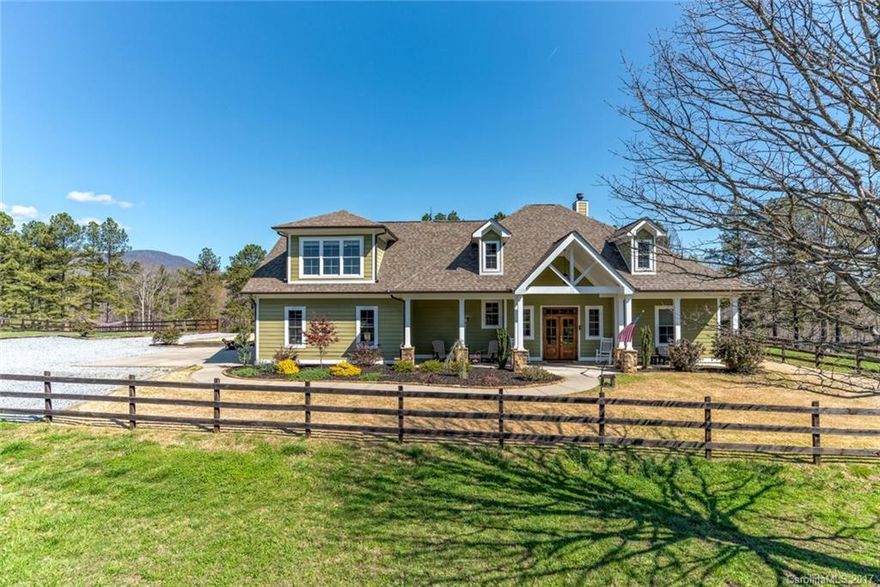 Farm on 12.46 acres, totally fenced in 3 board w/ wireless dog setup-ready for your horses and dogs. 12 x 24 run in shed  Full yard sprinkler system.Craftsman style home offers open concept-spacious rooms and many windows to bring in the mt and pastoral views. The 2500 + sq ft home has 3 b/rs and 2 1/2 baths. Master with large bath and walk in closet is on the main level.2nd level has 2 b/rs and a jack and jill bathroom with double sinks and toilets. A large bonus room completes the upper level.