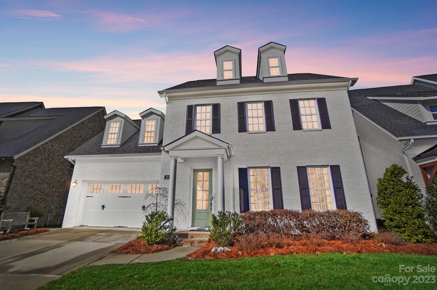 This gorgeous home is situated on a quiet cul-de-sac nestled against a backdrop of beautiful landscaping and trees. Crafted in 2018, it was carefully designed for modern living and features high-end features throughout. The kitchen is a true masterpiece, complete with a huge central island, sleek quartz countertops, and white cabinets. Luxurious 10-foot ceilings adorn the main level, highlighted by striking coffered details in the light-filled living room. A versatile room on this level can be used as a study or a guest bedroom, providing flexible space to meet your needs. The open floor plan seamlessly leads out to the covered porch, ideal for outdoor living and entertaining, and flows onto the manicured backyard and extended paver patio with its upscale outdoor kitchen. Spacious bedrooms upstairs. The real showstopper is the state-of-the-art movie theater, however, some of the equipment is not staying w/ the house. Desirable South Charlotte w/ shopping/dining nearby. Lawn care incl.!