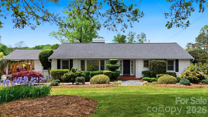 ATTENTION GOLFERS! Rare opportunity to own a home on the Catawba Country Club golf course (Donald Ross design). Built in the 1950s and thoughtfully updated over the years, this move-in ready residence sits on a meticulously landscaped 1.77-acre lot that overlooks the 12th green and 13th tee — you will love coming home to your private paradise.  Features include: fully equipped kitchen with Kitchen Aid smooth top range, Bosch dishwasher and Whirlpool refrigerator. The spacious living room has large windows and a fireplace. The floor plan includes a den with access to a side porch that overlooks the pool. 3 bedrooms 2 full baths (primary bath updated with walk-in tile shower) Double  garage plus a separate golf cart garage.......In-ground pool with solar cover (liner needs replacement). Pool house for pool equipment.  Recent updates (last 10 years): well, septic tank, HVAC system, and roof.  Mature landscaping with serene golf-course views.