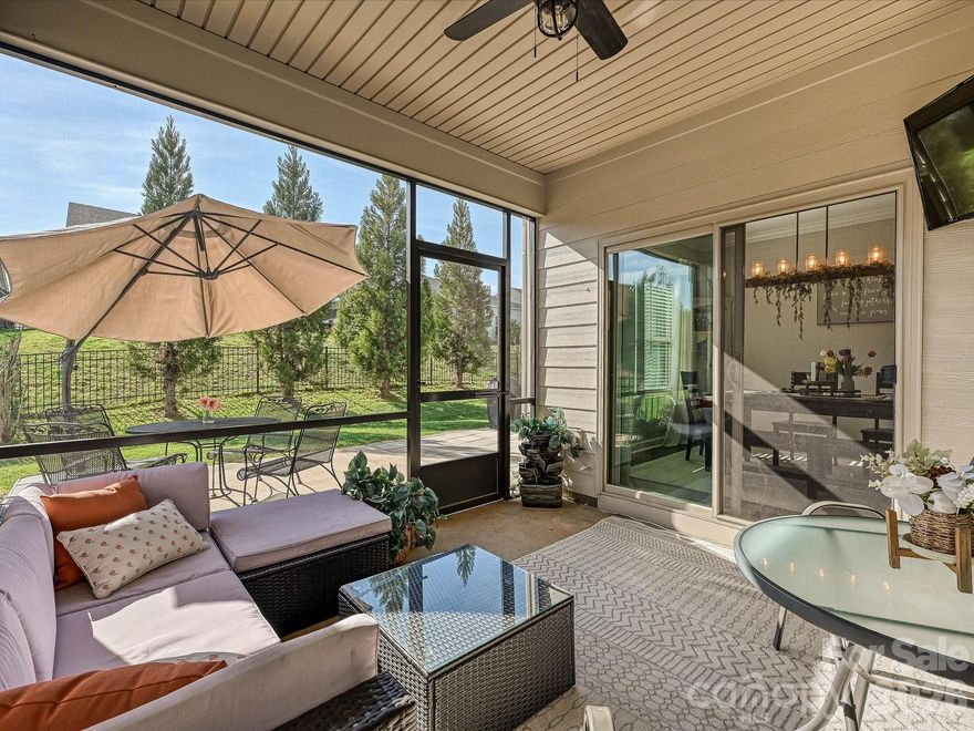 Welcome home to the desirable, amenity-filled Kellswater Bridge community! This charming one-level home offers comfortable living with a bright, open floor plan and a desirable split-bedroom layout featuring 3 bedrooms and 2 full baths. The spacious kitchen shines with white cabinetry, granite countertops, gas range, and a large island that overlooks the great room with beautiful built-in entertainment cabinets—perfect for storage and everyday living.
The primary suite is a relaxing retreat with a tray ceiling and a spa-like bath featuring a spacious walk-in tiled shower. Step outside to enjoy the screened porch that extends your living and entertaining space into the fenced backyard—ideal for pets, play, or quiet evenings outdoors.

Situated on a quiet one-way street with minimal traffic, this home offers a peaceful setting while still being part of a vibrant community. Residents of Kellswater Bridge enjoy exceptional amenities including a pool, clubhouse, park, greenway trails, tennis courts, basketball courts, sand volleyball, and a dog park. Plus, a new Lowes Grocery shopping center is coming soon just minutes away, adding even more convenience to this fantastic location.