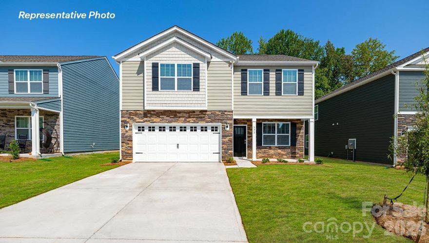 The Penwell is one of our two-story plans featured at Logan Farms in Mooresville, NC . This gorgeous two-story home with impressive comfort, luxury, and style offers three bedrooms, two and a half bathrooms, and a two-car garage. Upon entering, you are greeted by a foyer that invites you directly into the center of the home. At its heart, you’ll find a spacious family room that blends with the kitchen, creating an expansive and airy feel. The kitchen is well equipped with a walk-in pantry, stainless steel appliances, and a breakfast bar, perfect for cooking and entertaining. A flex room on the first floor can be used as a home office or craft room. The primary suite features a walk-in closet and en-suite bathroom with dual vanities. The additional two bedrooms provide comfort and privacy and have access to a secondary bathroom. The loft offers a flexible space for a media room, playroom, or home gym. The laundry room completes the second floor. With its thoughtful design, spacious layout, and modern conveniences, the Penwell is the perfect new home for you at Logan Farms.