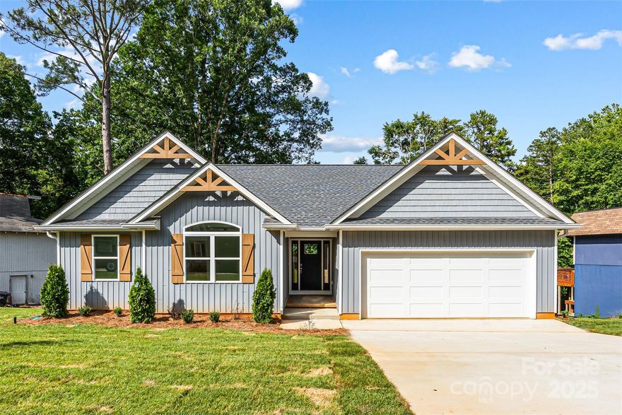 NEW CONSTRUCTION Ranch with Basement & 2 Car Garage in Tega Cay! Seller offering $15,000 in CLOSING COST Built June 2025, NO HOA. Open Floor plan, Great room has vaulted ceiling, skylights, fireplace, & dining area. Kitchen has white cabinets, granite counters, Island, Walk in Pantry & computer/desk area. Stainless appliances, 5 burner gas range, French door refrigerator. Primary Bedroom has vaulted ceiling & large walk in closet. Primary bath: walk in tile shower.  Bedroom 2 on main, walk in closet & full bath. Laundry room on main, utility sink & drop zone. Lower level basement large bonus room, wet bar with cabinetry, granite counters & doors to patio. Flex/office space, plus walk in storage room. Bedroom 3 & 4, full bath & walk in shower.  On the peninsula of Tega Cay on Lake Wylie. Amenities include beaches, waterfront parks, boat ramps, pier, sport courts, trails, pickleball, tennis, Tega Cay Beach & Swim Club, Golf Club, marina. Fort Mill Schools. Home warranty.