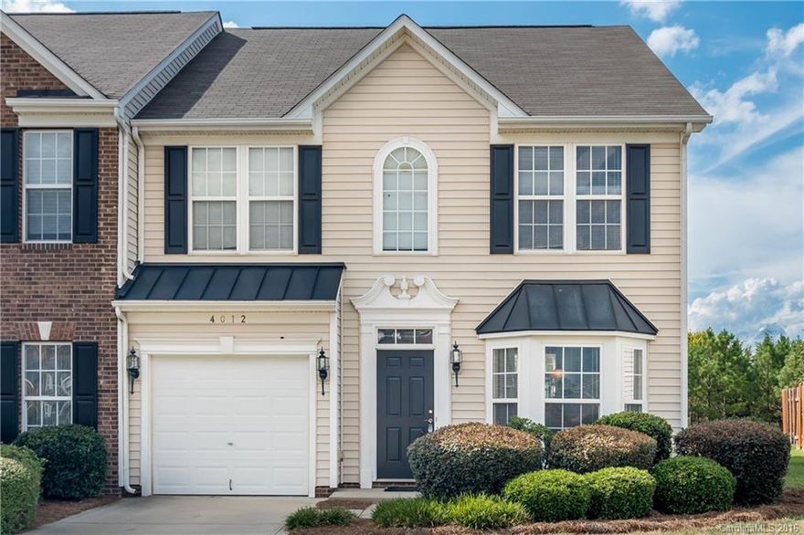 Gorgeous 3 bedroom, 2.5 bath townhome in Indian Trail.  This home is move-in ready and shows like a model.  Fresh neutral carpets, clean tile, and gleaming hardwoods cover the floors.  Lots of storage space, an open loft, beautiful Corian countertops, and attached garage complete this amazing package.  Clean clean clean, this stunner is meticulously maintained, just pack and move in!