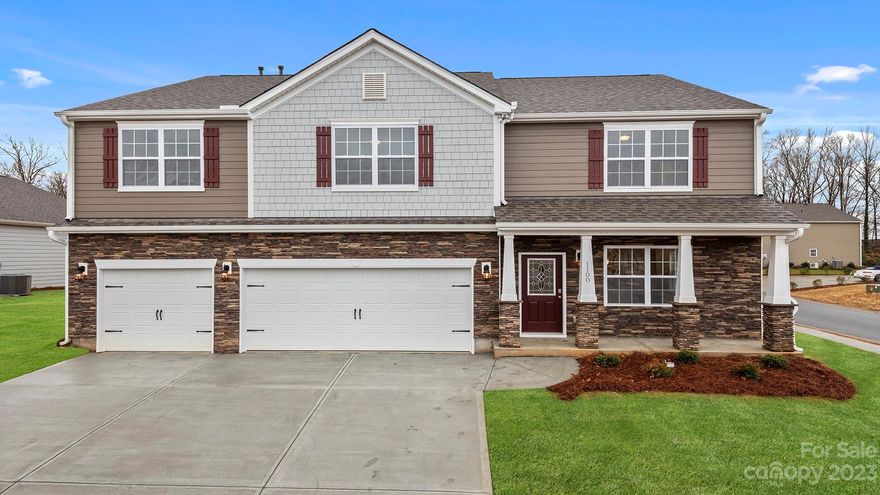 The Georgetown is a spacious & modern two-story home. This home features five bedrooms, three & a half bathrooms & three-car garage. Upon entering the home, you’ll be greeted by the great room that leads to center of the home. This impressive space offers a large family room, dining room, recreational area, & a well-appointed kitchen. The kitchen is equipped with a walk-in pantry, stainless steel appliances, and a center island. Adjacent to the kitchen is a bedroom that provides privacy and comfort with a en-suite bathroom. On the second floor you can find the primary suite, which is like a private retreat, complete with a en-suite bathroom, dual vanities, and a large walk-in closet. The additional bedrooms are on the second floor, two of the bedrooms share a bathroom while the other bedroom has its own full bathroom. To complete the second floor there is a large recreational space. With its thoughtful design and spacious layout, the Georgetown is the perfect place to call home.