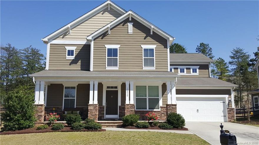 Enjoy the Rocking Chair front porch in spacious Palisades home minutes from Lake Wylie, Parks & Shopping.  Study , Guest BR & Bath on Main. Gorgeous kitchen w/ granite, tile BS & SS appliances.  Gas cooktop & Convection oven. Stone Fireplace in huge Family Room open to Kitchen & Breakfast Nook. Large Bedrooms. Roomy Master suite with DLX bath & massive walk-in closet.  Large Bonus Room w/ plenty of space to add a closet for 5th BR. Tons of storage. Fenced rear yard w/ oversized paver patio.